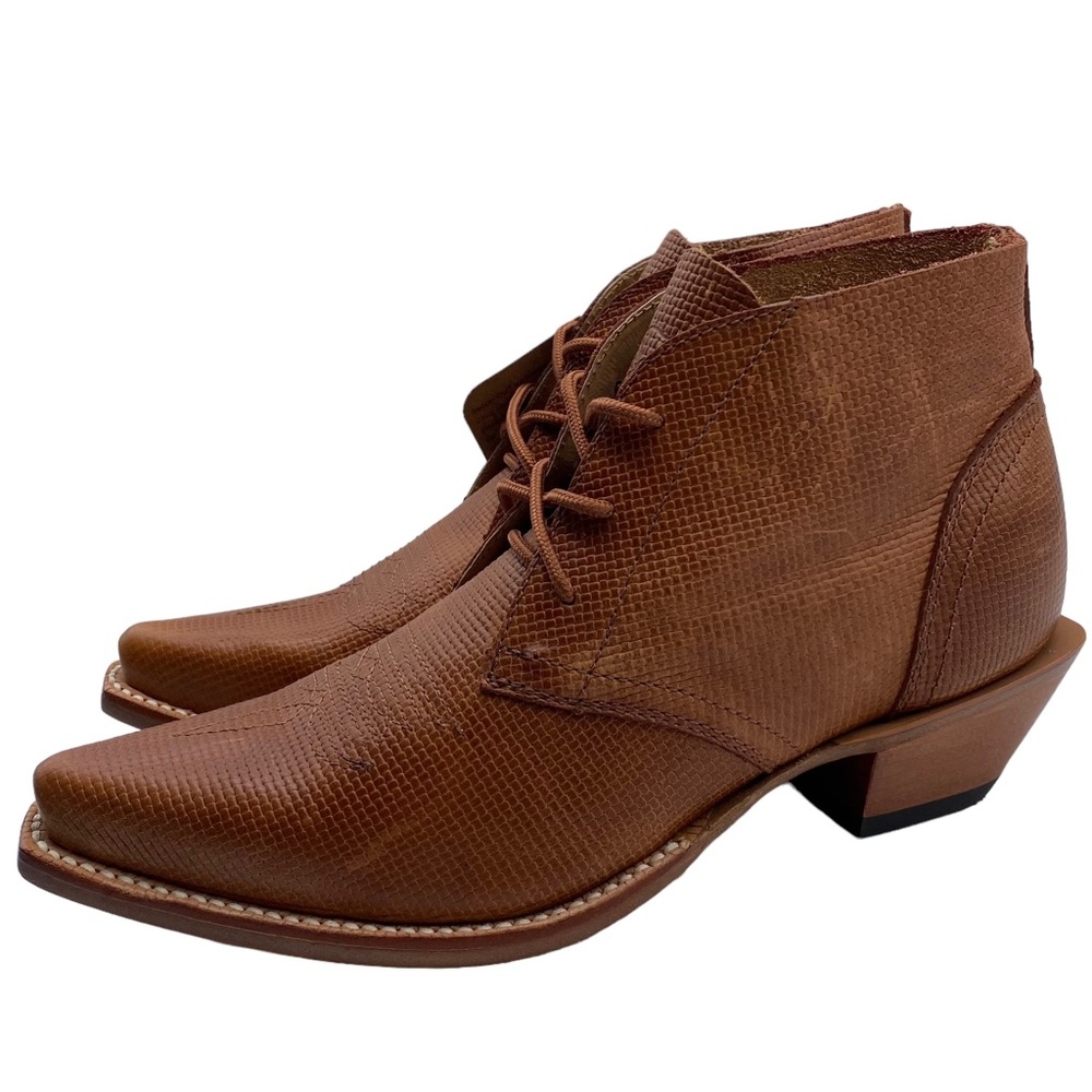 NWT Twisted X Steppin' Out Lacer Leather Ankle Bootie Cognac Size 6.5
